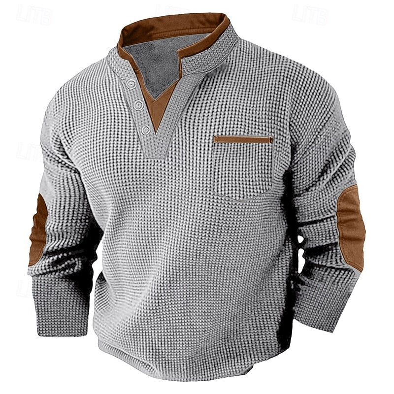 Russell | Tekstureret Waffle Henley Skjorte