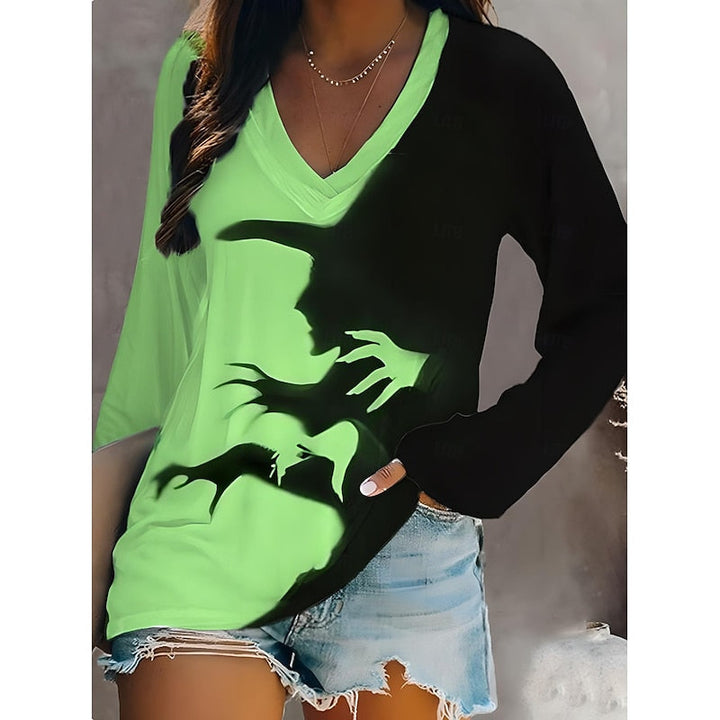 Odessa | Halloween Grafisk V-Hals Top