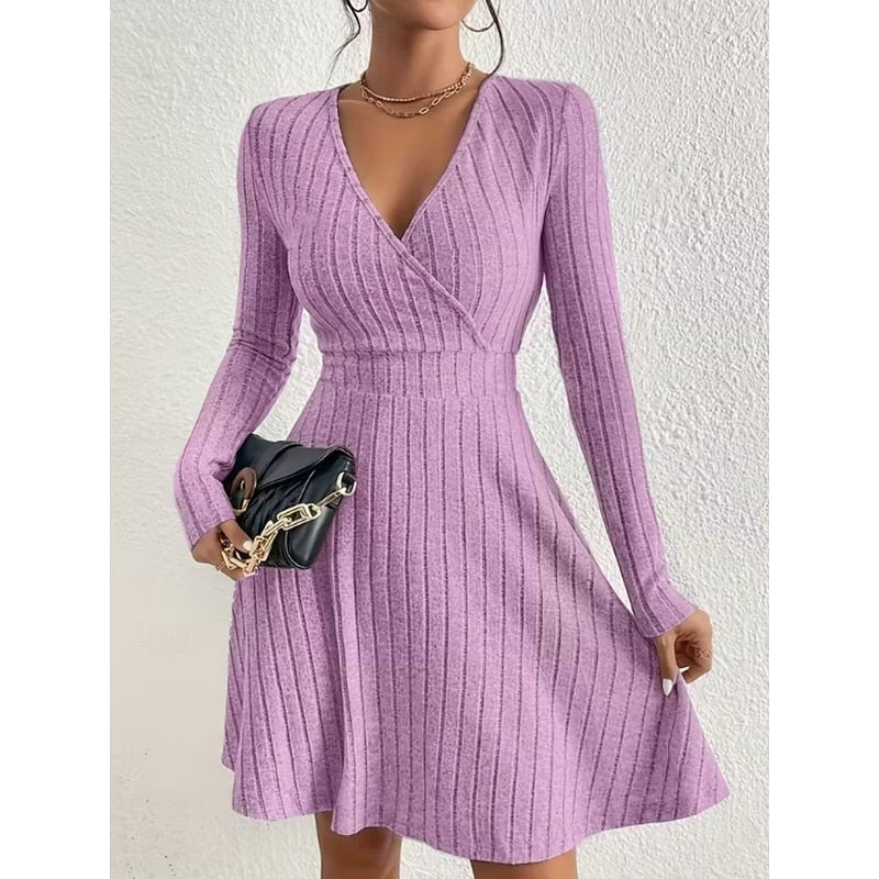 Yvonne | Wrap-Neck A-Line Kjole