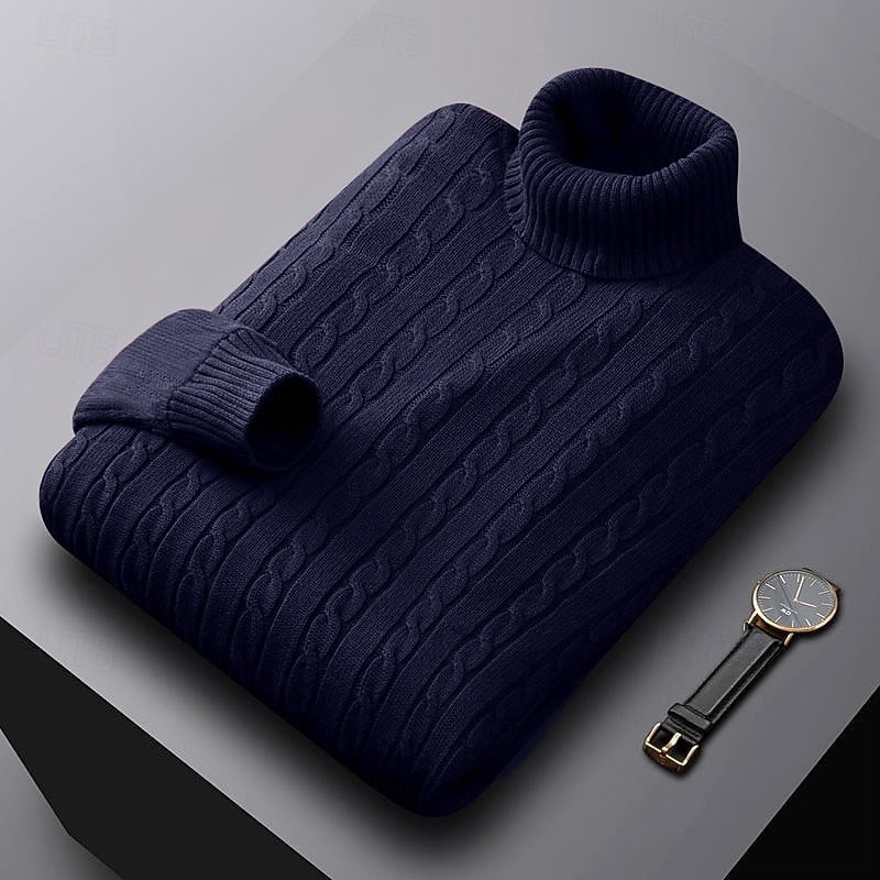 Rhys | Kabelstrikket Turtleneck Sweater