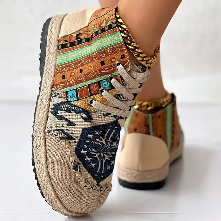 Talia | Boho Mønstret Højtop Sneakers