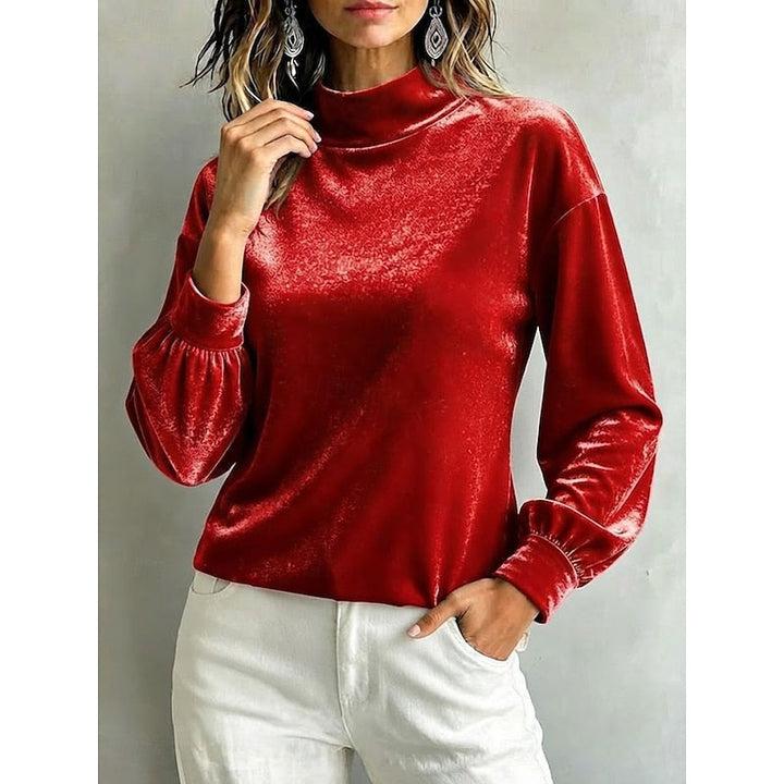 Clarice | Elegant Mock Neck Bluse