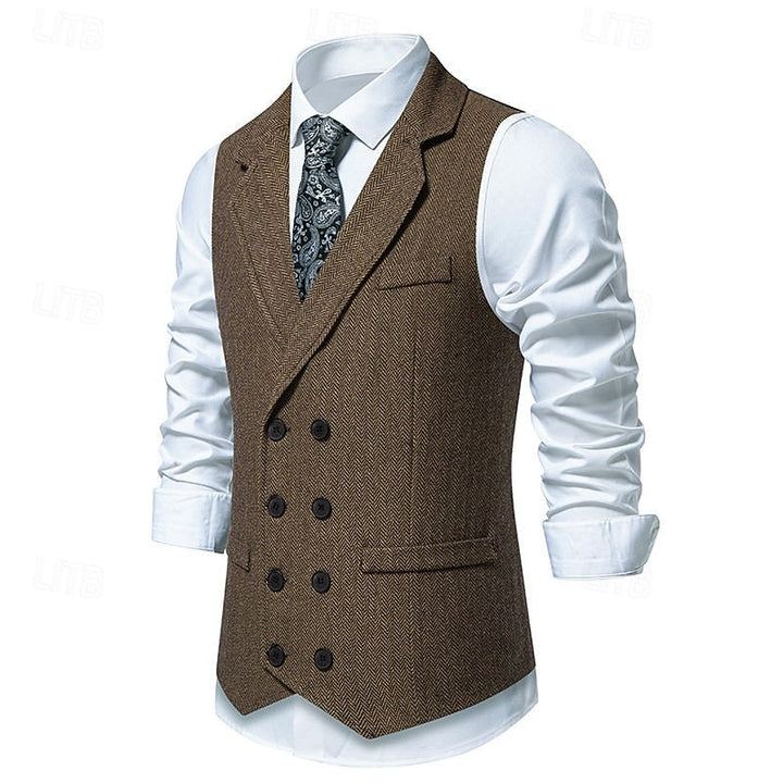 Bennett | Dobbeltradet Herringbone Vest