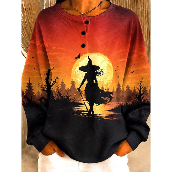 Noreen | Halloween Grafisk Crew-Neck Sweatshirt