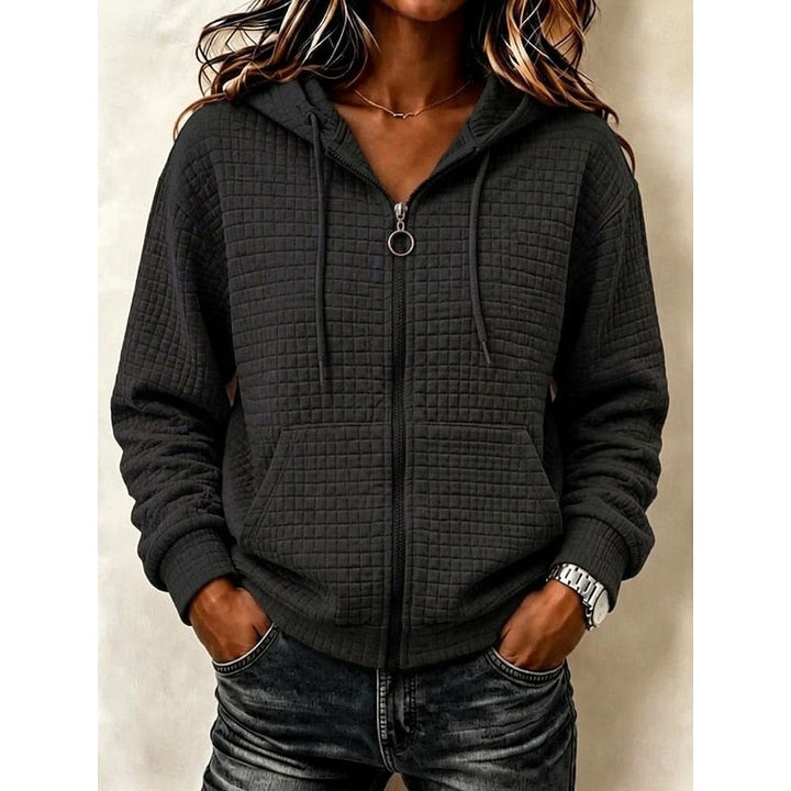 Kathryn | Tekstureret Zip-Up Hoodie