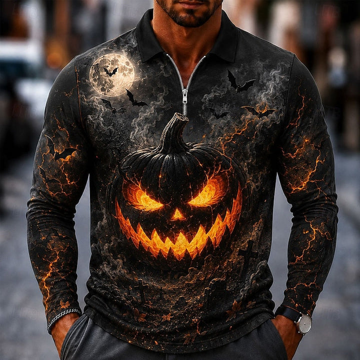 Bram | Halloween Zip Langærmet Polo Shirt
