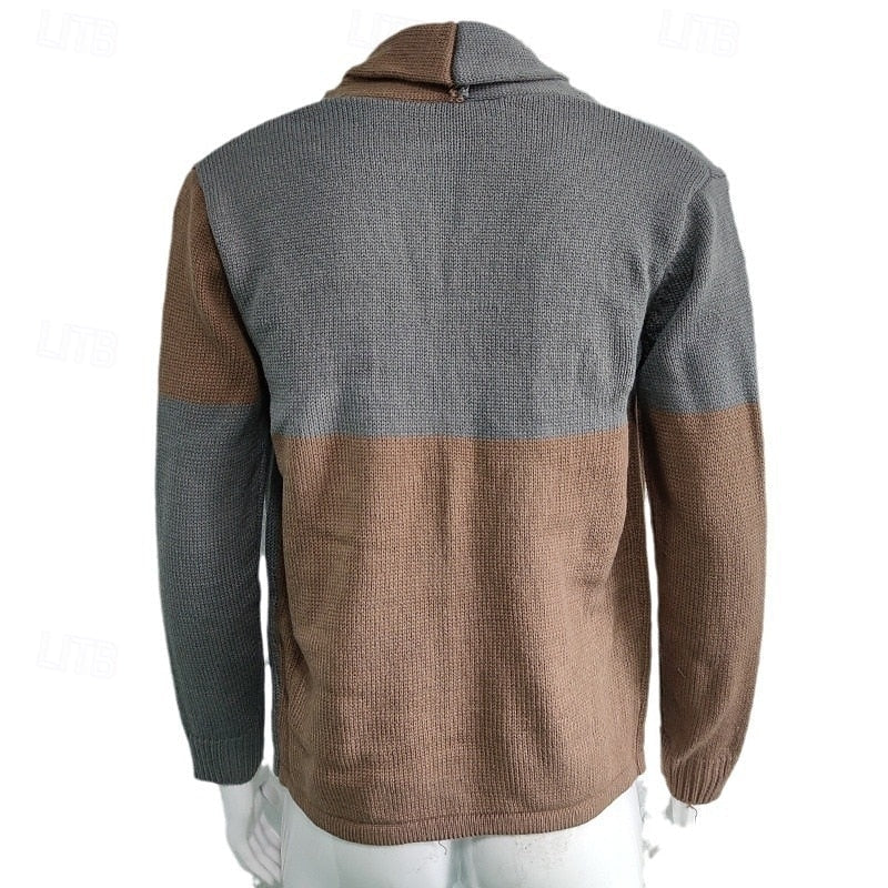 Frederick | Farveblok Skulderkrave Cardigan