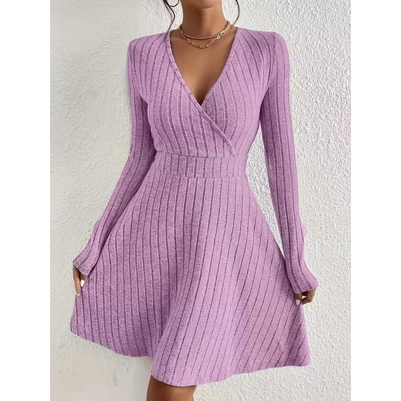 Yvonne | Wrap-Neck A-Line Kjole