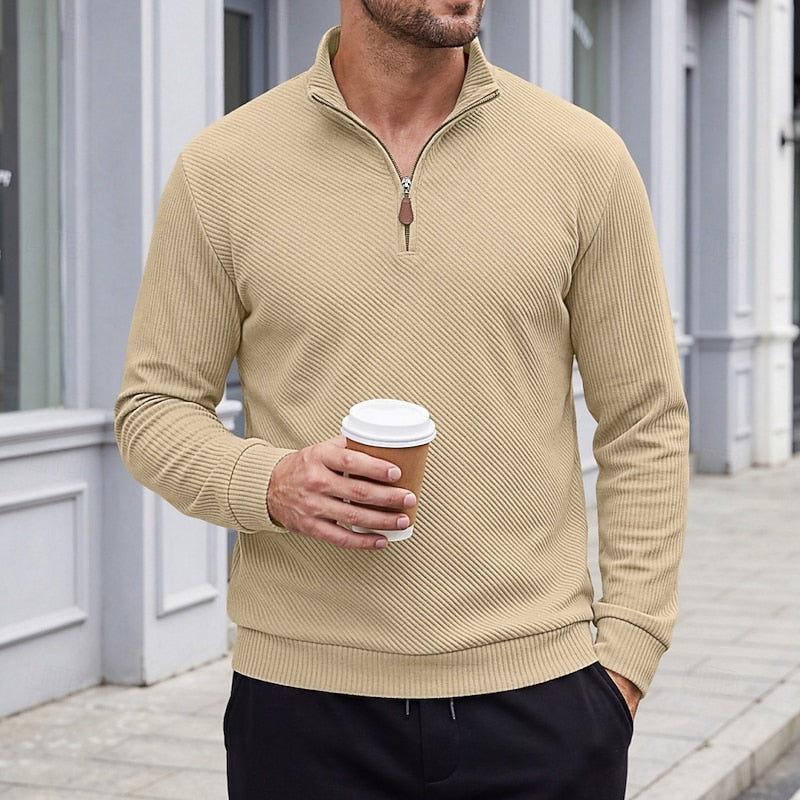 Quentin | Tekstureret Quarter-Zip Pullover