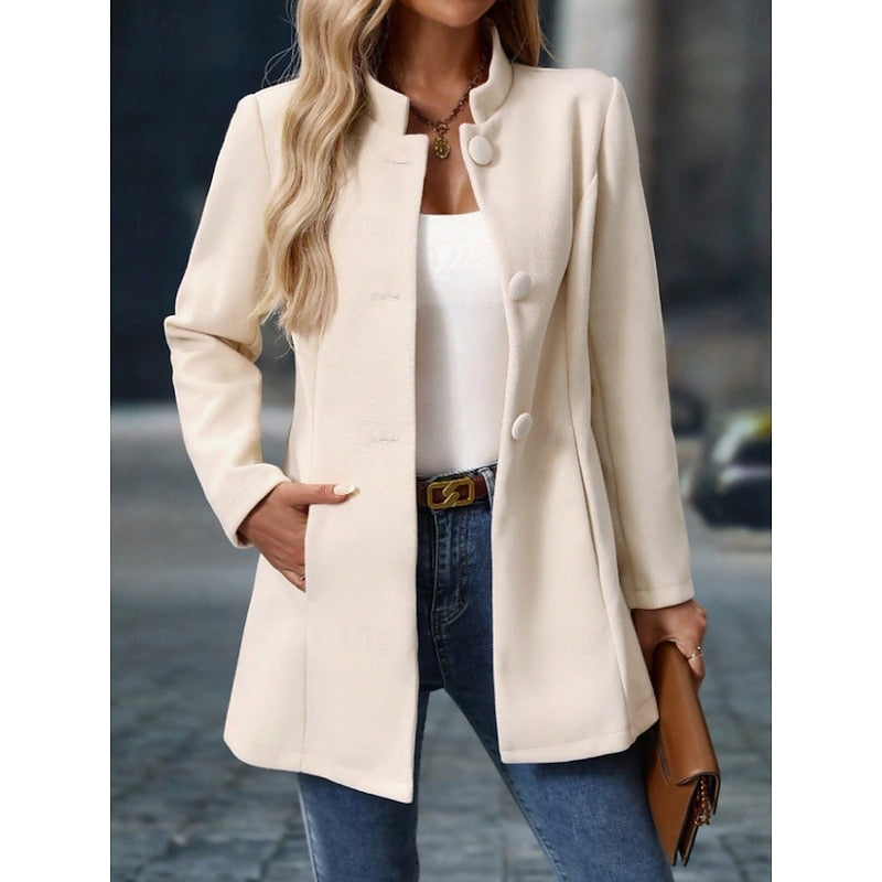 Fiona | Elegant Stå-Krave Frakke