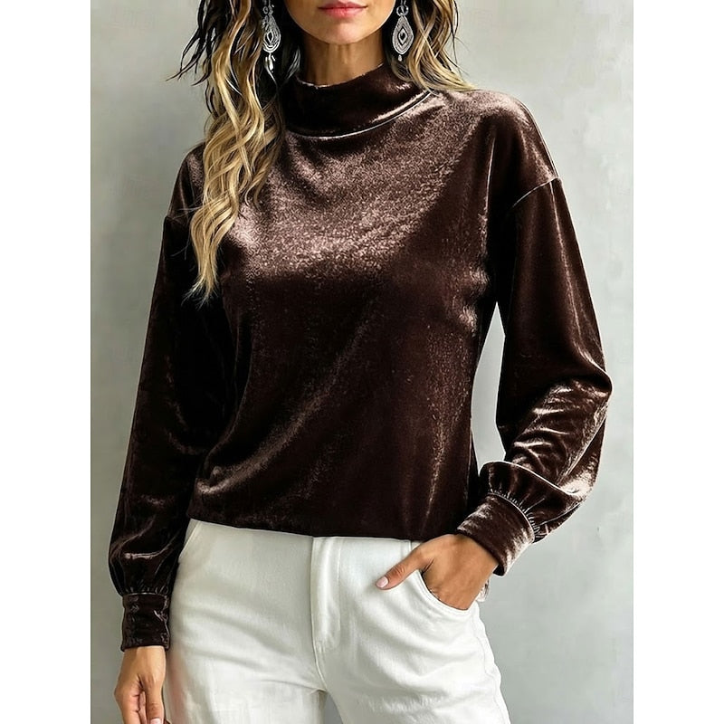Clarice | Elegant Mock Neck Bluse