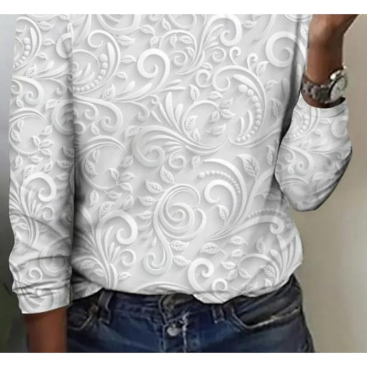Noelle | Elegant Blomster Langærmet Tunika Top