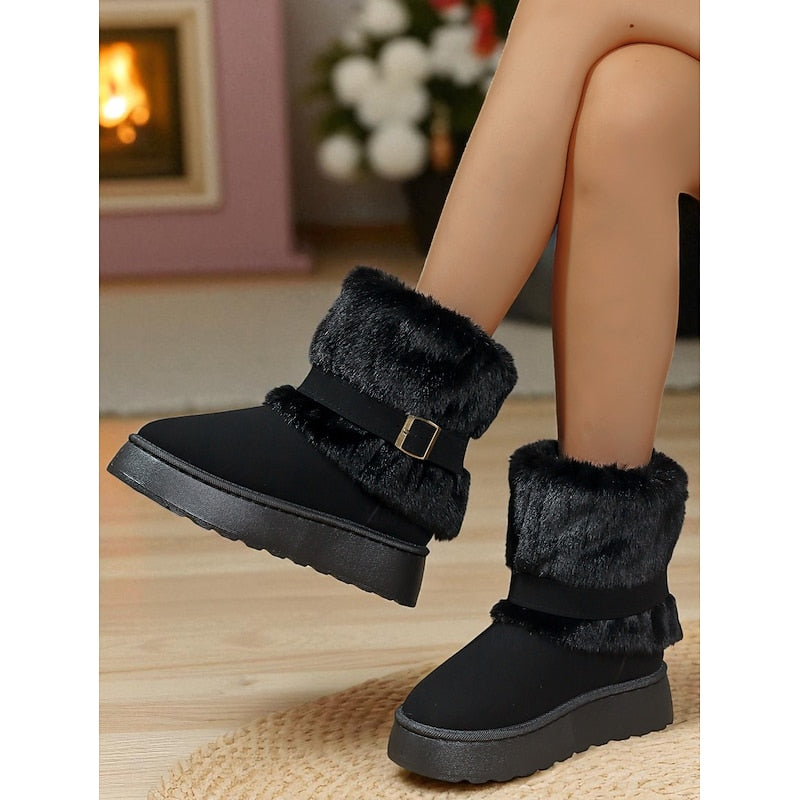 Cecily | Cozy Fur-Trimmed Snow Boots