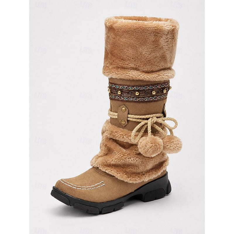 Wren | Cozy Boho Mid-Calf Vinterstøvler