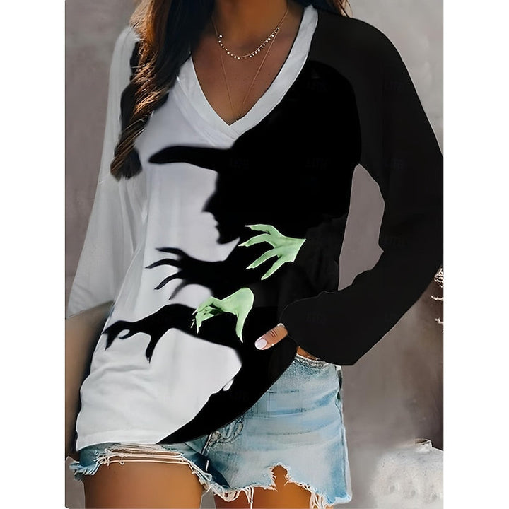 Odessa | Halloween Grafisk V-Hals Top