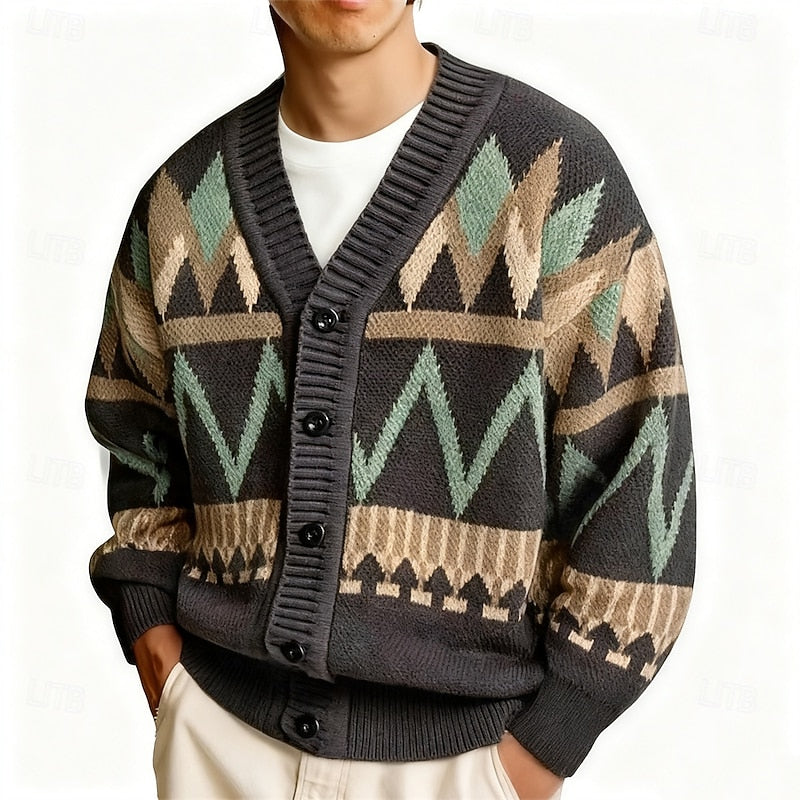 Marcus | Mønstret Knappet Cardigan