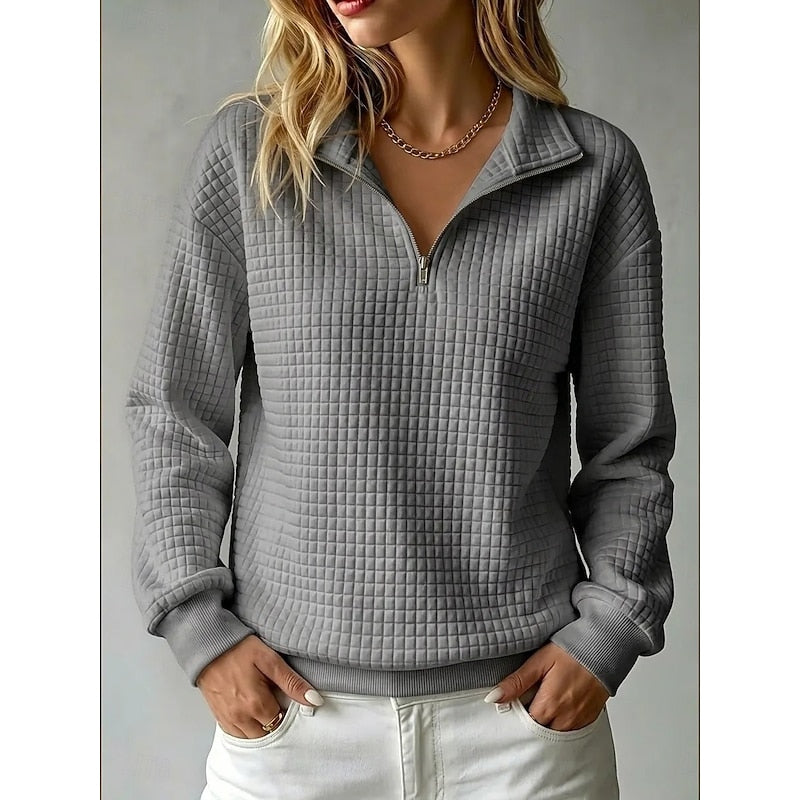 Juliana | Tekstureret Halv-Zip Pullover