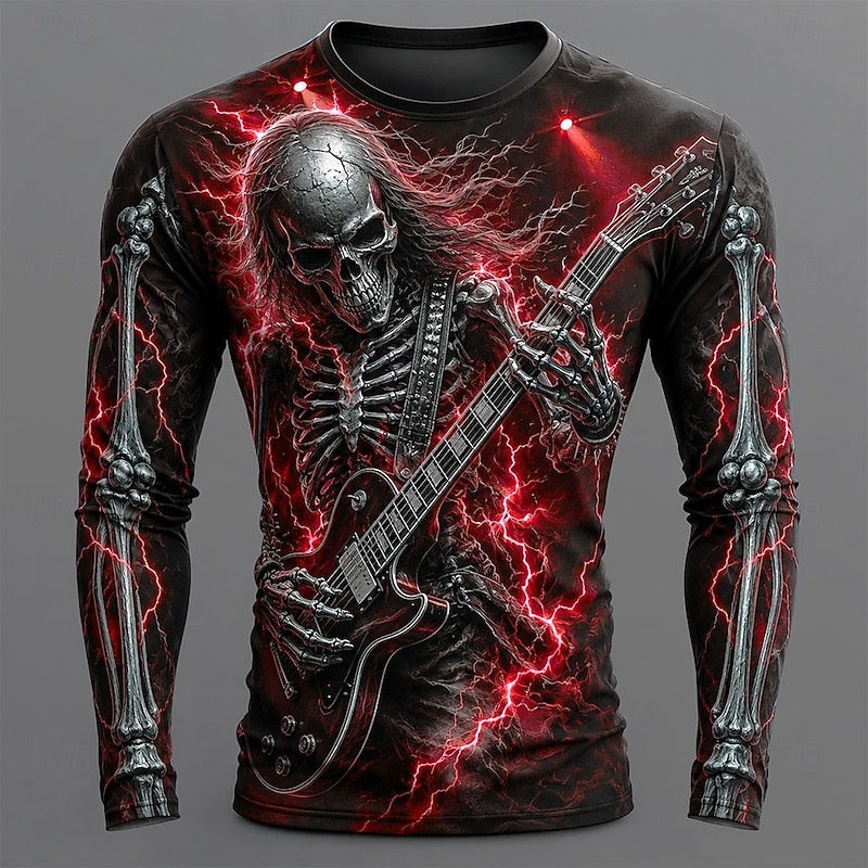Ronan | Skelet Guitar Halloween Langærmet T-shirt