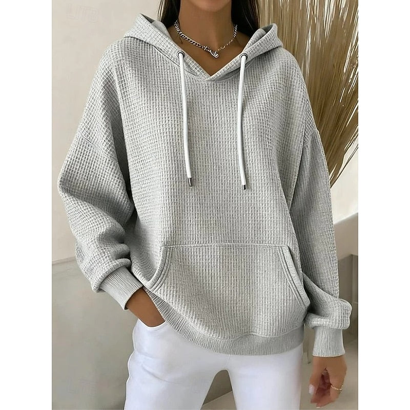 Harper | Tekstureret Hoodie med Snøre