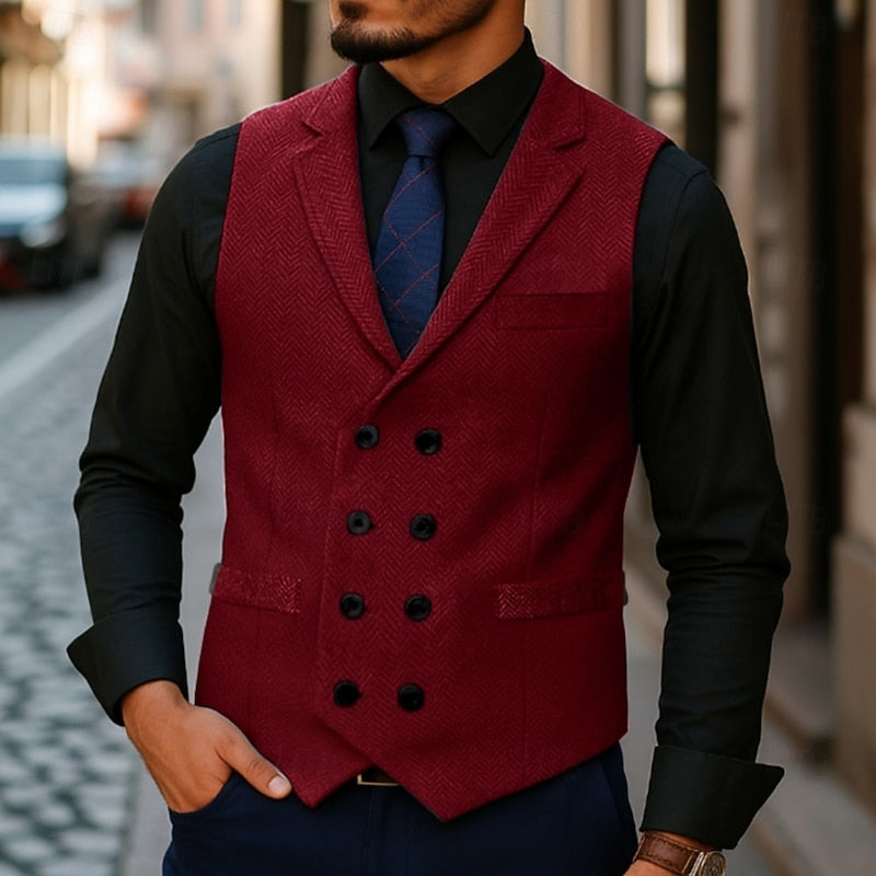 Bennett | Dobbeltradet Herringbone Vest