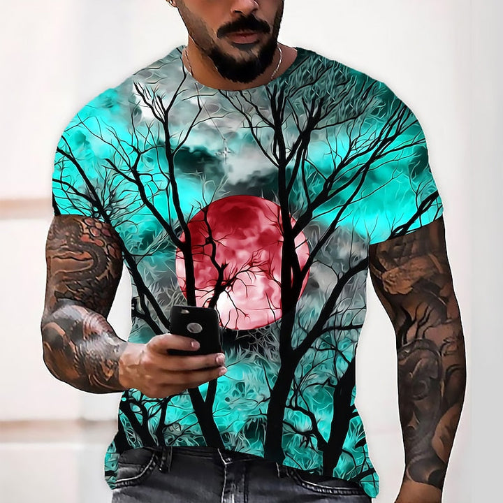 Jonah | Halloween Måne Grafisk Crew Neck T-Shirt