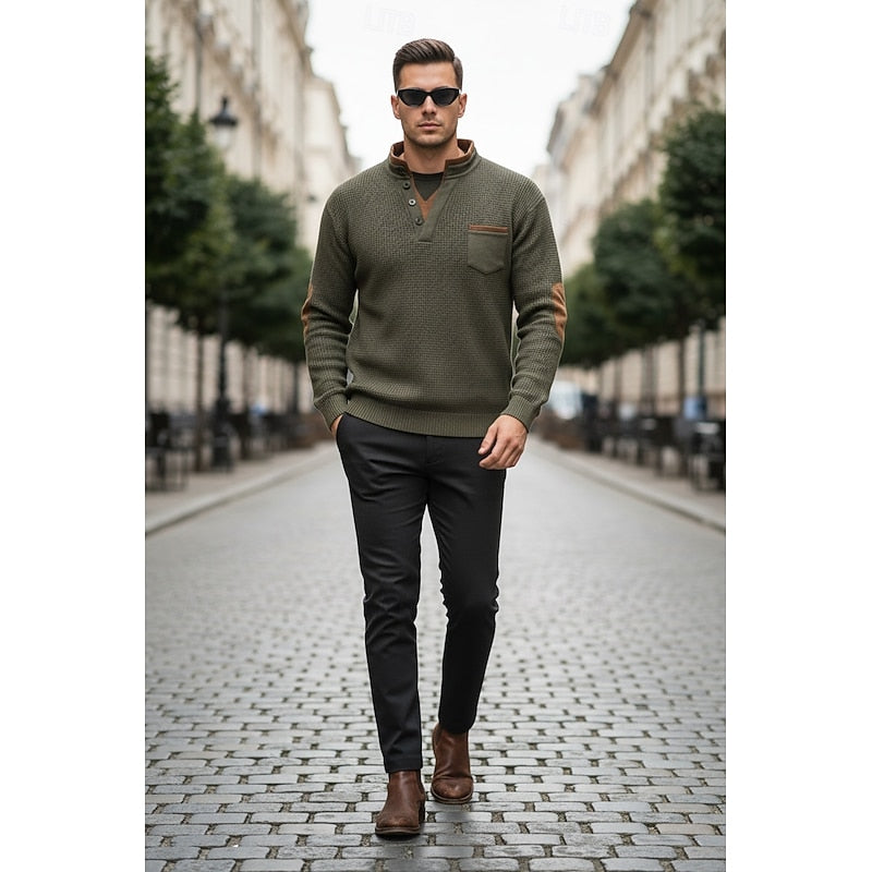 Russell | Tekstureret Waffle Henley Skjorte