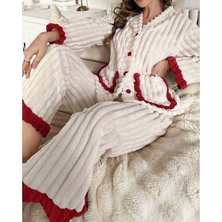 Winifred | Cozy Ruffle-Trim Two-Piece Set