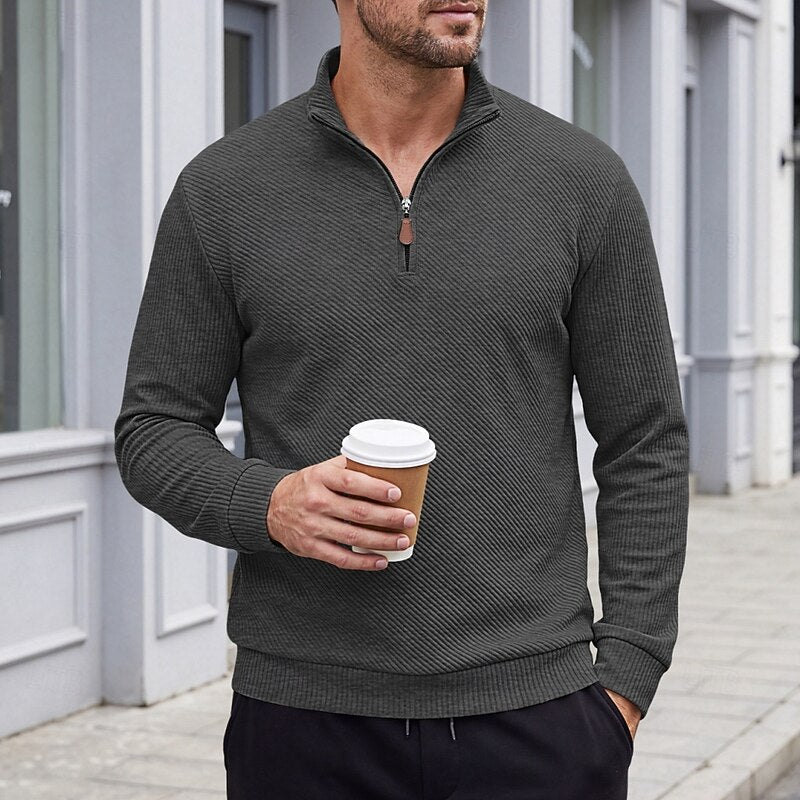 Quentin | Tekstureret Quarter-Zip Pullover