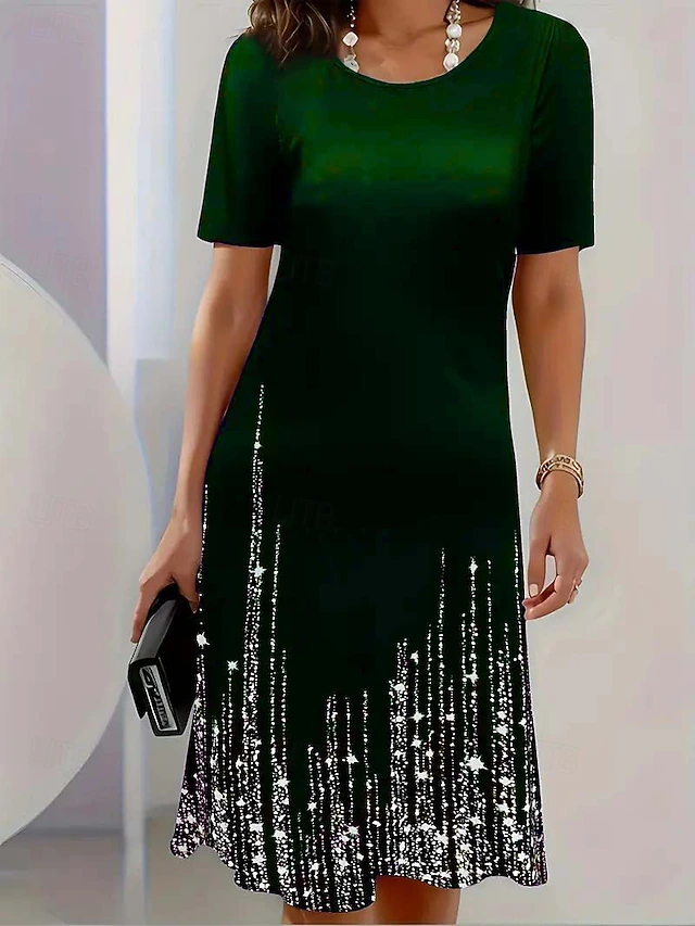Ingrid | Shimmer-Hem Midi Kjole