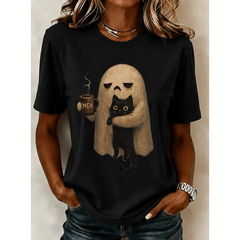 Phoebe | Spøgelseskat Halloween T-shirt