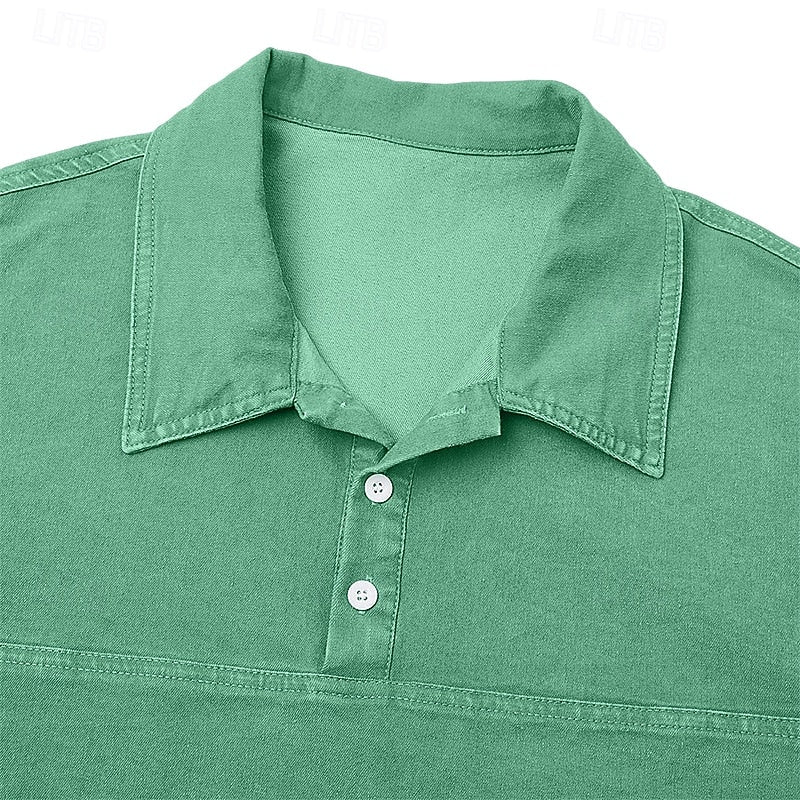 Gabriel | Vasket Langærmet Polo Shirt