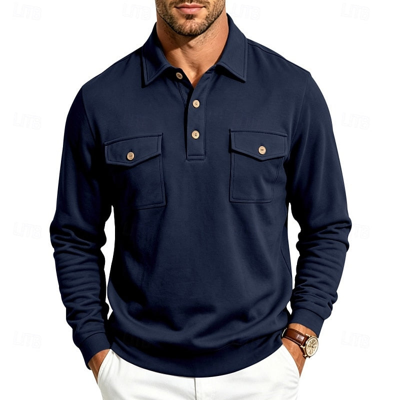 Harold | Raffineret Langærmet Pocket Polo Skjorte