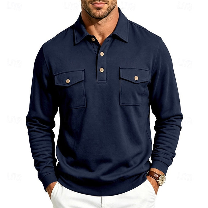 Harold | Raffineret Langærmet Pocket Polo Skjorte