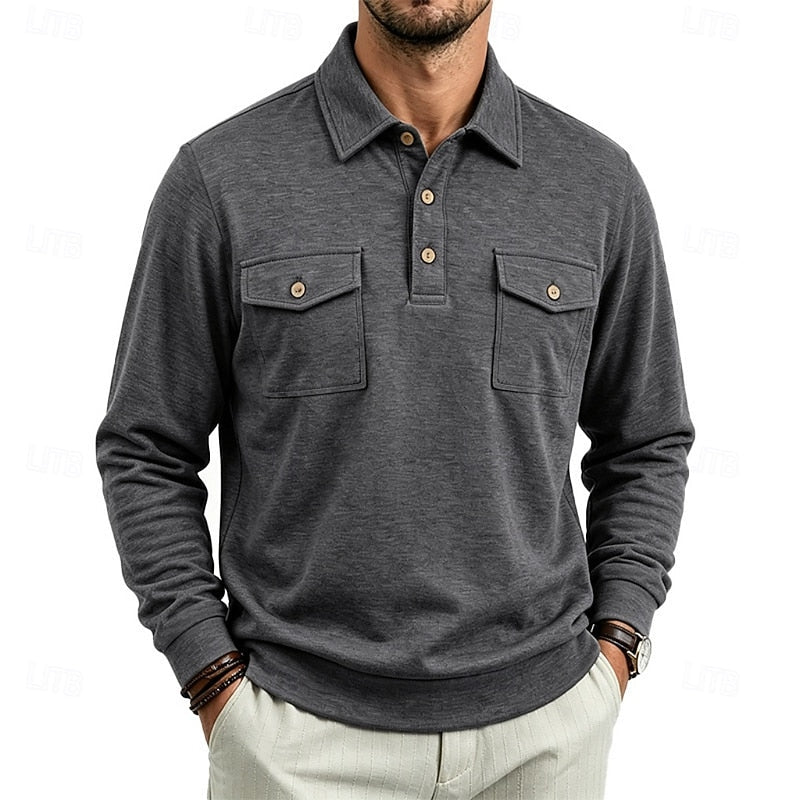 Harold | Raffineret Langærmet Pocket Polo Skjorte