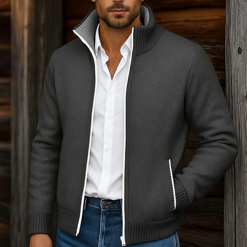 Gregory | Stand-Krave Zip Cardigan