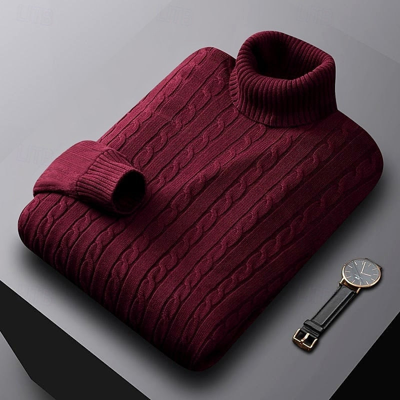 Rhys | Kabelstrikket Turtleneck Sweater