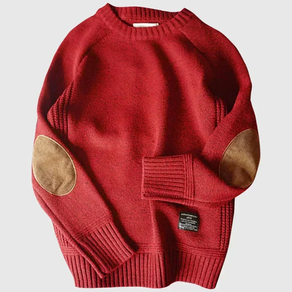 Edmund | Klassisk Sweater Med Albue Patches