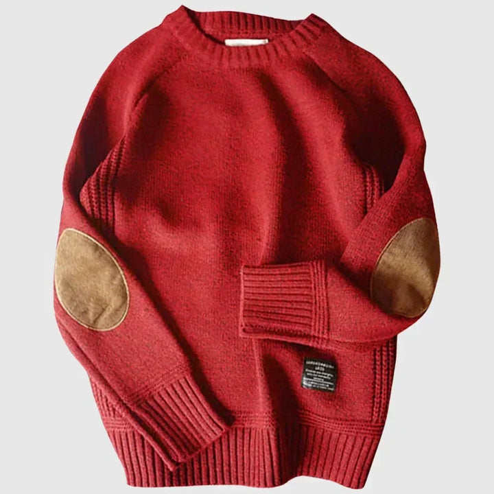 Edmund | Klassisk Sweater Med Albue Patches