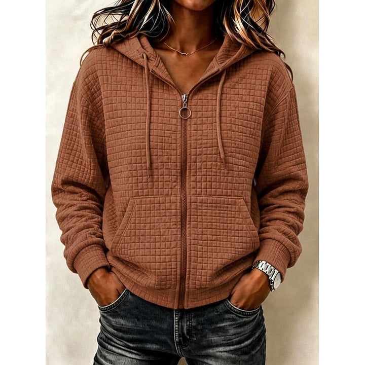 Kathryn | Tekstureret Zip-Up Hoodie