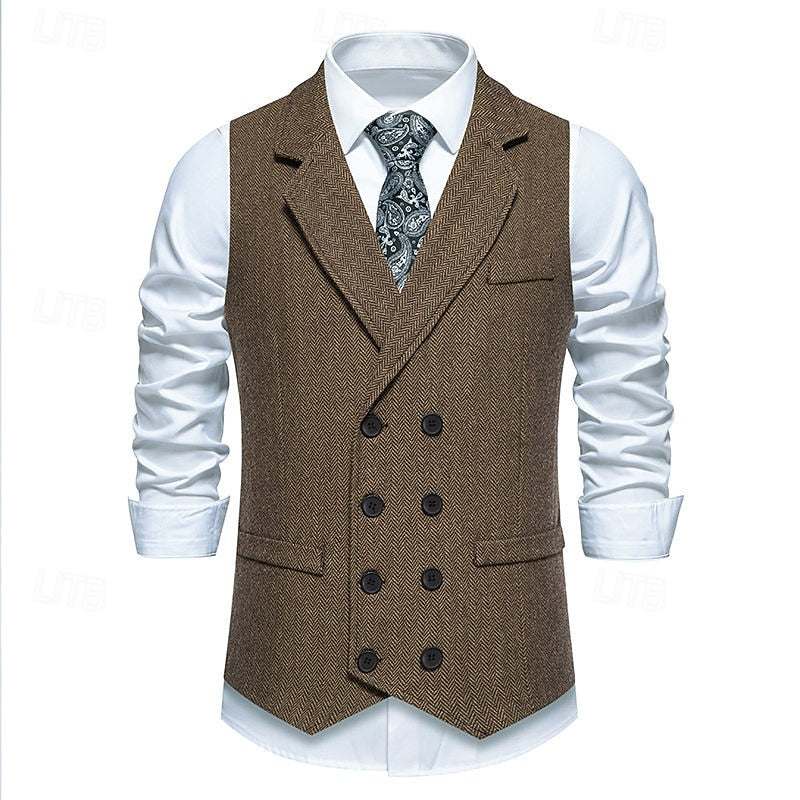 Bennett | Dobbeltradet Herringbone Vest