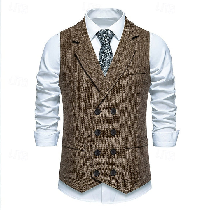 Bennett | Dobbeltradet Herringbone Vest