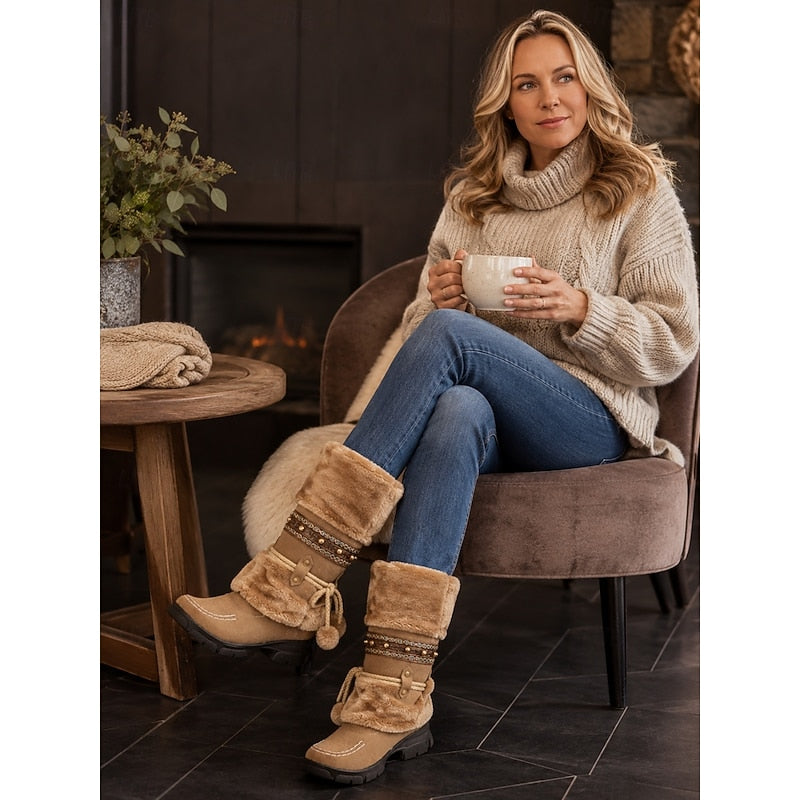 Wren | Cozy Boho Mid-Calf Vinterstøvler
