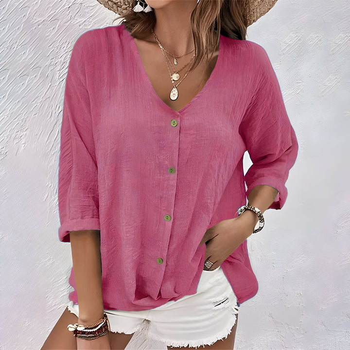 Giana | Casual Relaxed Button-Up Bluse