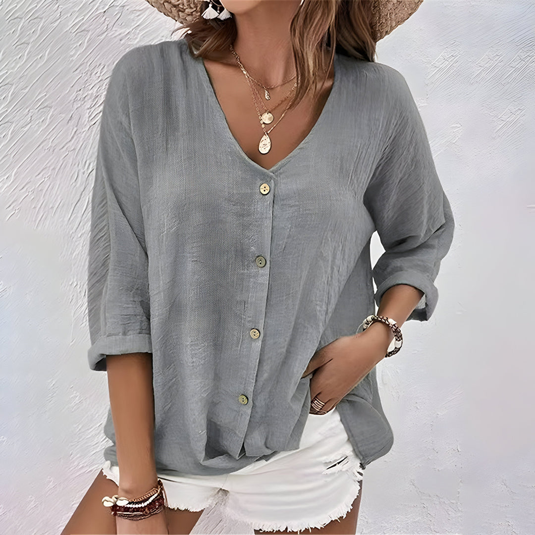 Giana | Casual Relaxed Button-Up Bluse