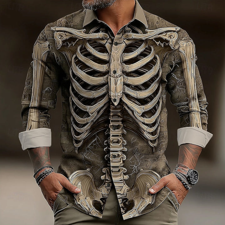 Ambrose | Halloween Skelet Button-Up Skjorte