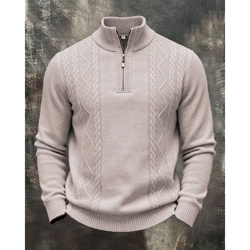 Simon | Kabelstrikket Quarter-Zip Sweater