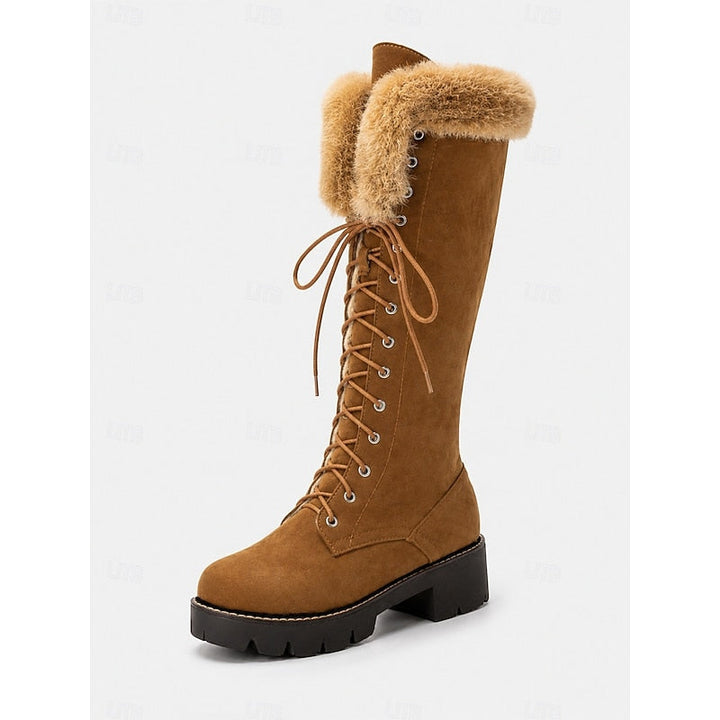 Aurelia | Cozy Lace-Up Knæhøje Vinterstøvler