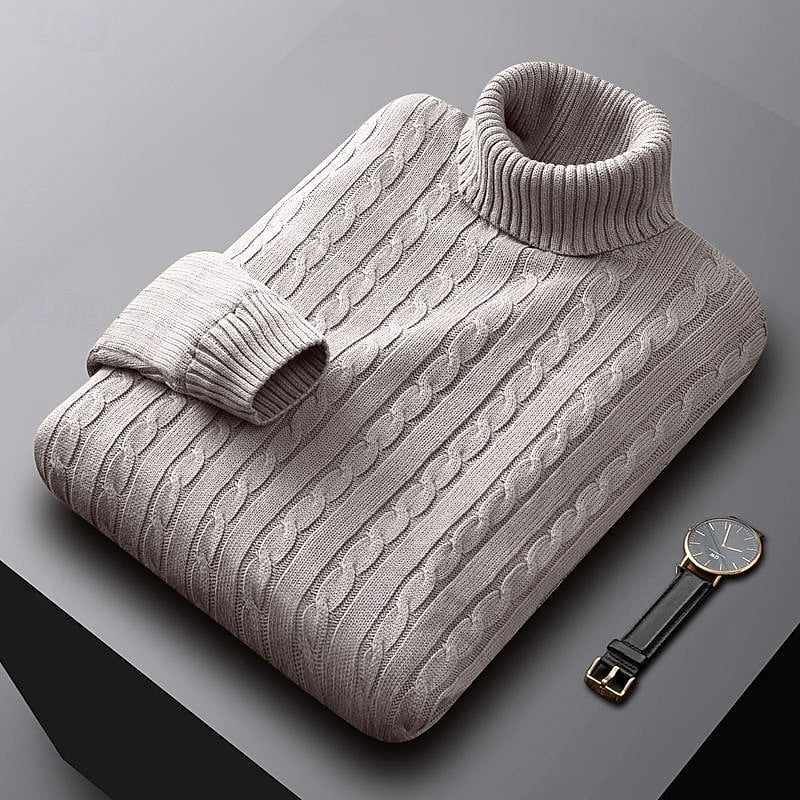 Rhys | Kabelstrikket Turtleneck Sweater