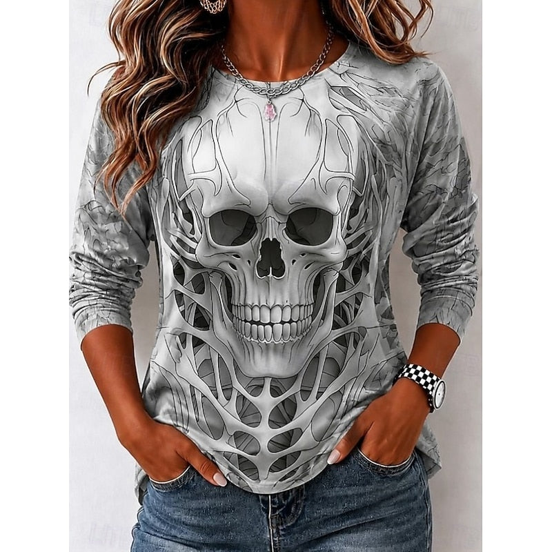 Selene | Halloween Kranium Langærmet Top