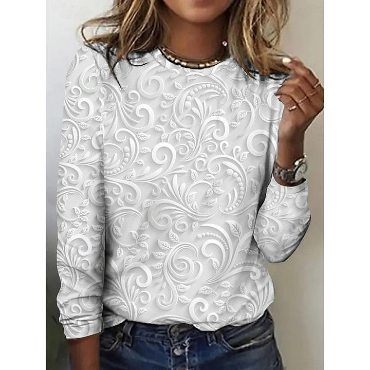 Noelle | Elegant Blomster Langærmet Tunika Top